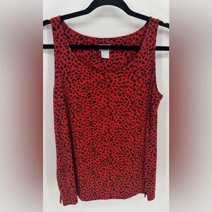 Chicos Women's Animal Print Scoop Neck Tank Top Blouse